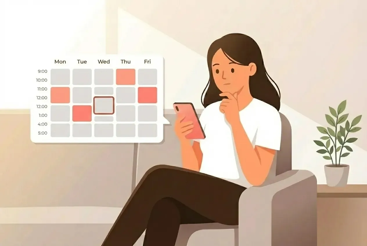 スケジュールから日時・レッスンを選択